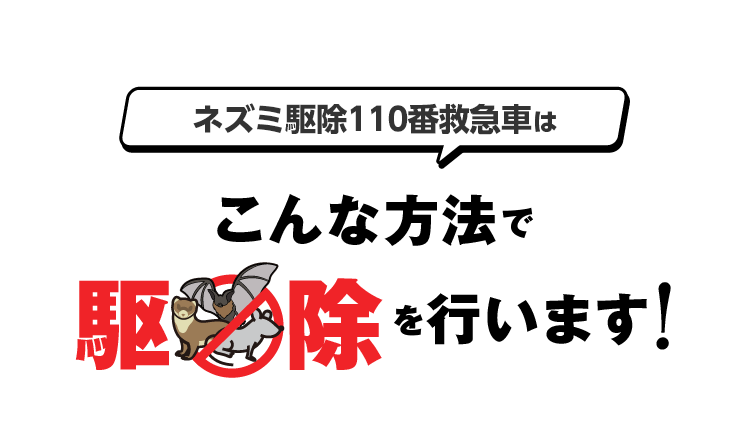 ネズミ駆除110番救急車はこんな方法で駆除を行います！